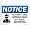 Signmission OSHA Sign, No Admittance Without Hard Hat And Eye, 24in X 18in Aluminum, 24" W, 18" H, Landscape OS-NS-A-1824-L-15996 - alternate 1